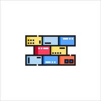 A colorful icon of a computer tower vector