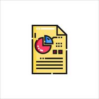 A document with a pie chart on it vector