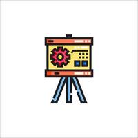 A projector on a tripod with a clock on it vector