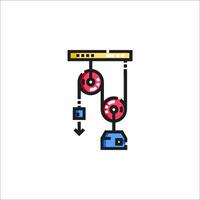 A computer with a disk drive and a red and blue disk vector
