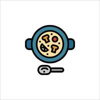 A pizza icon with a fork and spoon vector