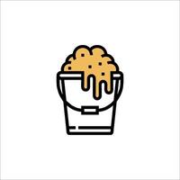 A bucket with a spoon of food in it vector