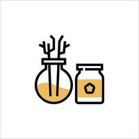 A jar with a stick and a spoon in it vector