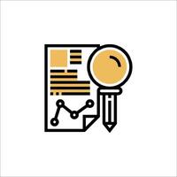 A magnifying glass and a pen on a document vector
