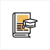 A book with a graduation cap on top of it vector