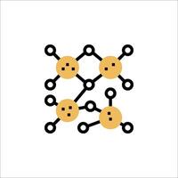An icon of a molecule with four dots vector