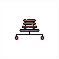 A stack of pancakes on a scale icon vector