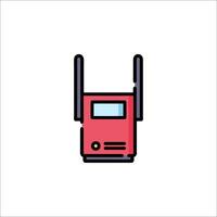 A red router icon on a white background vector