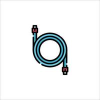 A blue and red cord with a red plug vector
