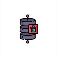 A small icon of a computer with a red box on it vector