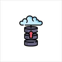 A cloud with an arrow pointing up on top of it vector
