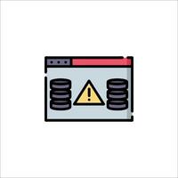 A computer with a warning sign on it vector
