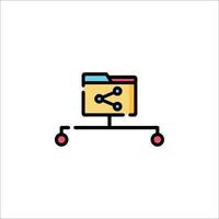 A file folder icon with a red line vector