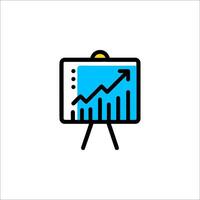A business graph on a whiteboard icon vector