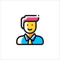 A man with a tie and a smile on his face vector
