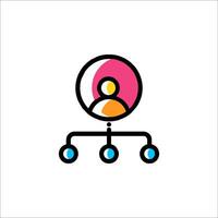 A colorful icon of a person in a circle vector