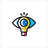 An eye with a light bulb on it vector