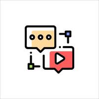 A chat icon with a speech bubble and a player vector