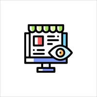 A computer monitor with an eye icon vector