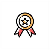 A star award icon with a ribbon around it vector