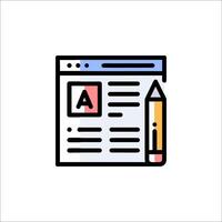 A pencil and paper icon on a white background vector