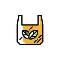 A plastic bag with leaves inside vector