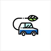 An electric car with a leaf on it vector