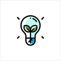 un ligero bulbo con un planta dentro eso vector