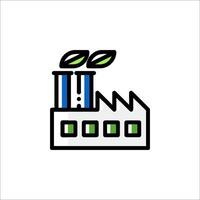 A factory with green leaves on it vector