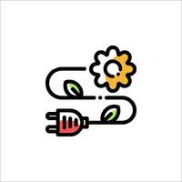 A flower and an electric plug icon vector