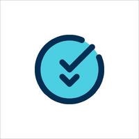 A check mark icon on a white background vector