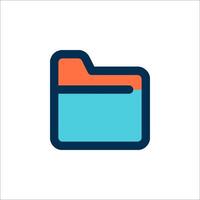 A folder icon with a blue and orange color vector