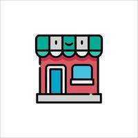 A colorful icon of a store front vector