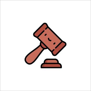 A judge's gavel icon on a white background vector