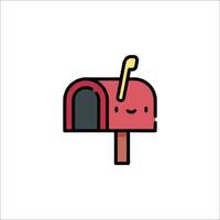 A cute mailbox with a stick and a smiley face vector