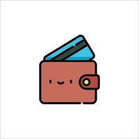 A wallet with a credit card in it vector
