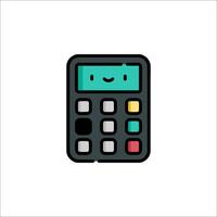 A cartoon calculator icon on a white background vector