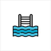 A ladder in the water icon vector