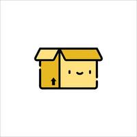 A cartoon box with a smiley face on it vector