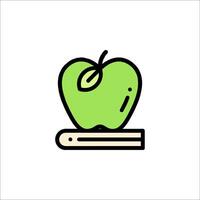 An apple and pencil icon on a white background vector