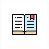 An open book icon with a red ribbon vector