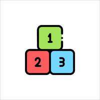 A colorful cube with numbers on it vector