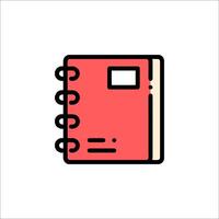 A red notebook icon on a white background vector