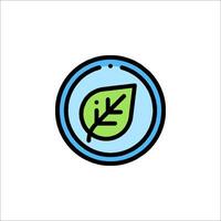 A green leaf icon in a circle vector