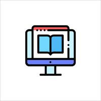 A computer monitor with an open book on it vector