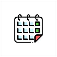 A calendar icon with a green dot on it vector