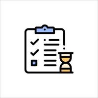 A checklist with a clock and a pen on it vector