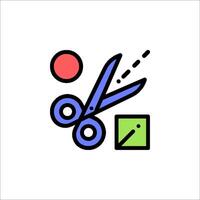 A pair of scissors and a square are on a white background vector