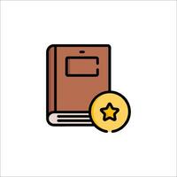 A book and a star icon on a white background vector