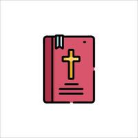 A bible with a cross on it vector